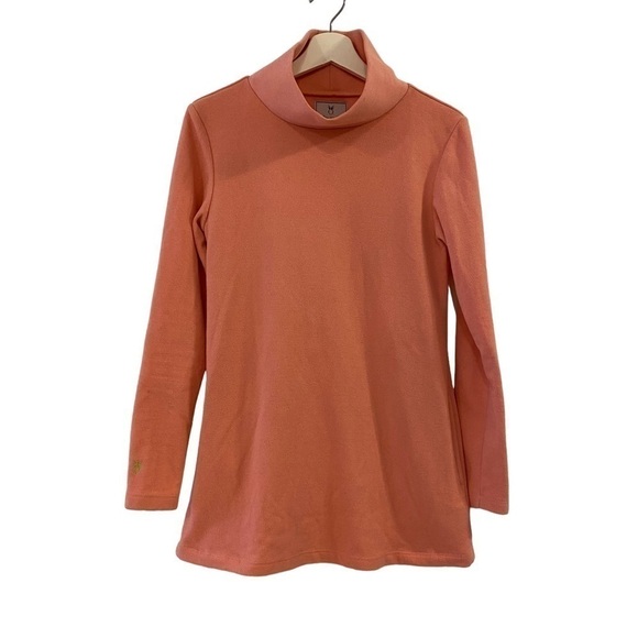 Dudley Stephens Cobble Hill Turtleneck in Pink Terry Fleece Women’s Size Small - Picture 1 of 8